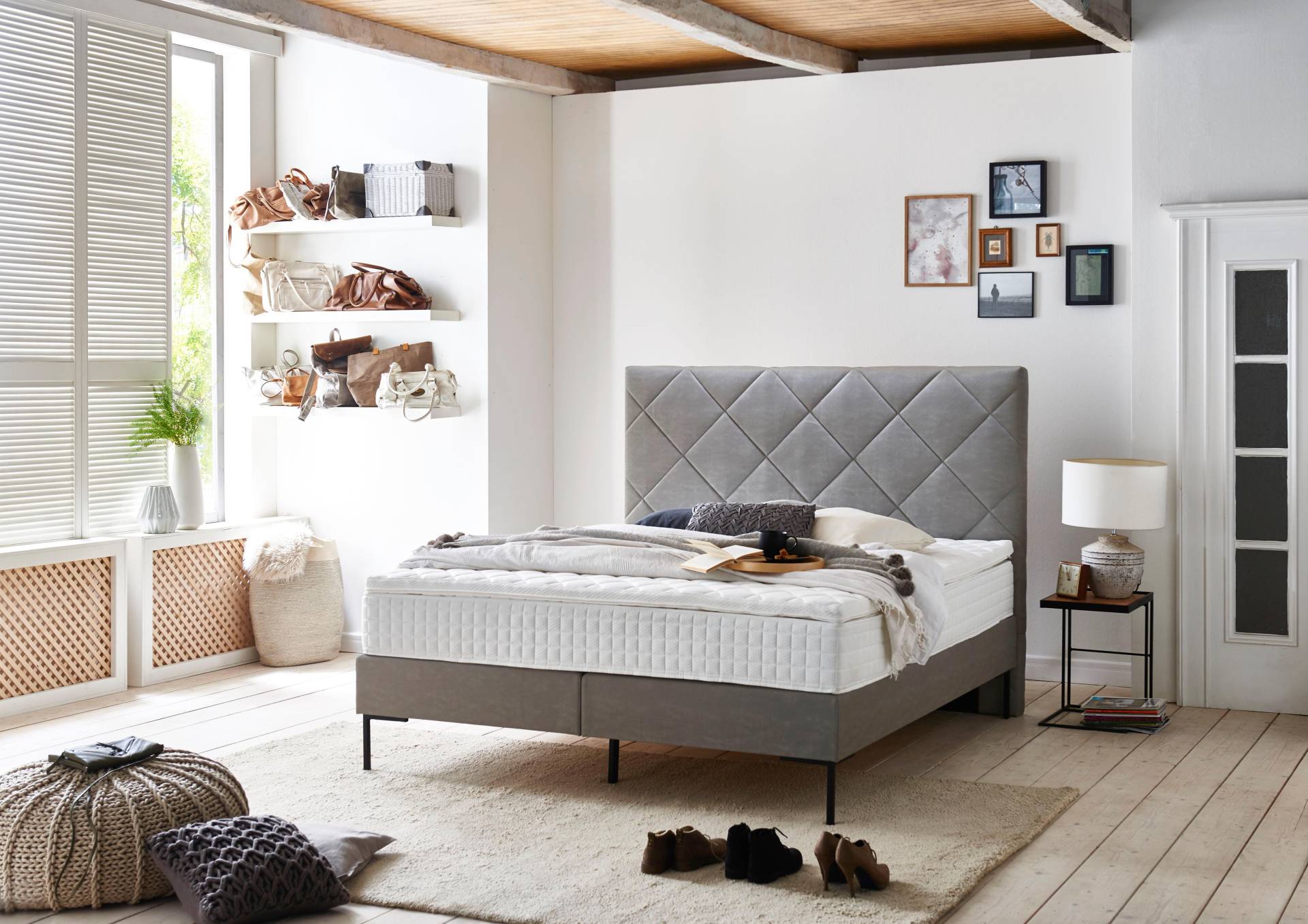 ATLANTIC home collection Boxspringbett »Frauke«, mit 7-Zonen-Taschen-Federkernmatratze und Topper von ATLANTIC home collection