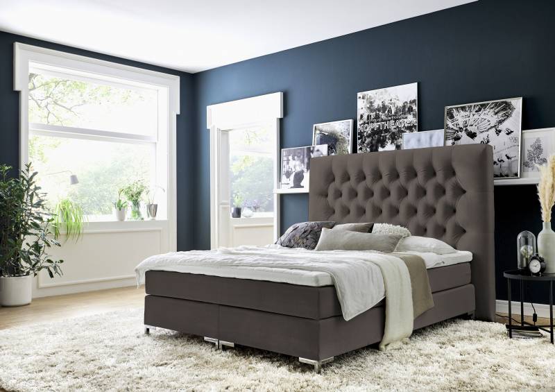 ATLANTIC home collection Boxspringbett »Ronja«, mit Topper und extra hohem Kopfteil von ATLANTIC home collection