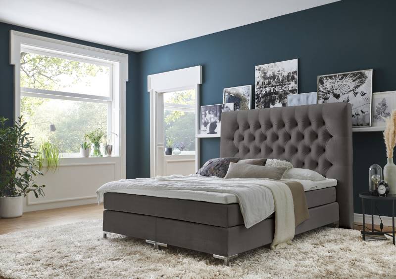 ATLANTIC home collection Boxspringbett »Ronja«, mit Topper und extra hohem Kopfteil von ATLANTIC home collection