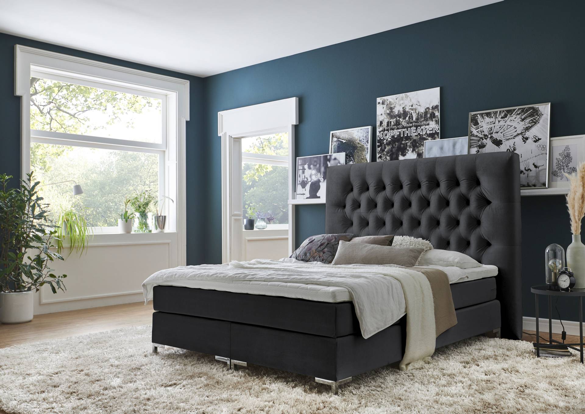 ATLANTIC home collection Boxspringbett »Ronja«, mit Topper und extra hohem Kopfteil von ATLANTIC home collection