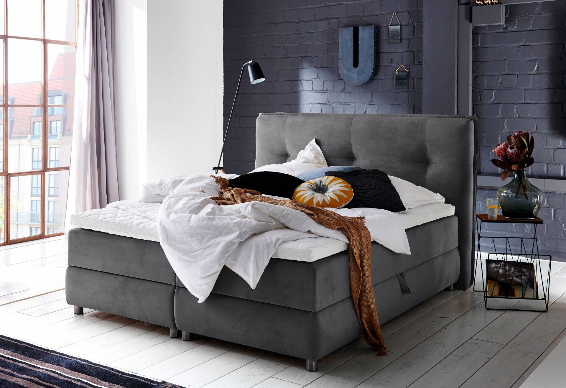 ATLANTIC home collection Boxspringbett »Tilo«, mit Tonnentaschen-Federkernmatratze, inkl. Bettkasten und Topper von ATLANTIC home collection