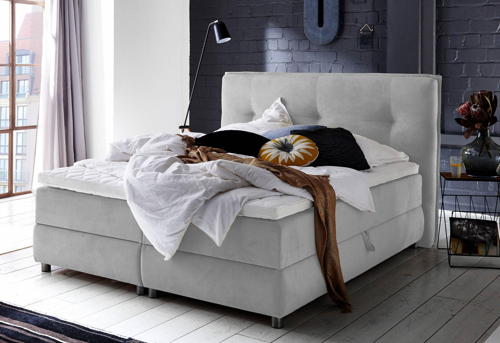 ATLANTIC home collection Boxspringbett »Tilo«, mit Tonnentaschen-Federkernmatratze, inkl. Bettkasten und Topper von ATLANTIC home collection