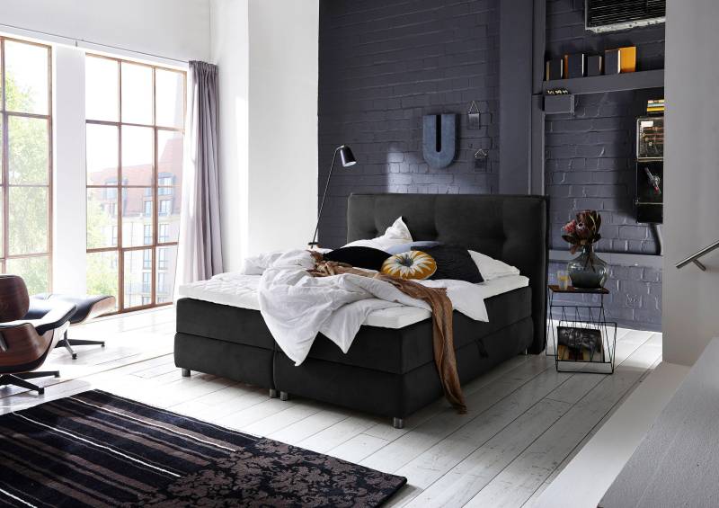 ATLANTIC home collection Boxspringbett »Tilo«, mit Tonnentaschen-Federkernmatratze, inkl. Bettkasten und Topper von ATLANTIC home collection