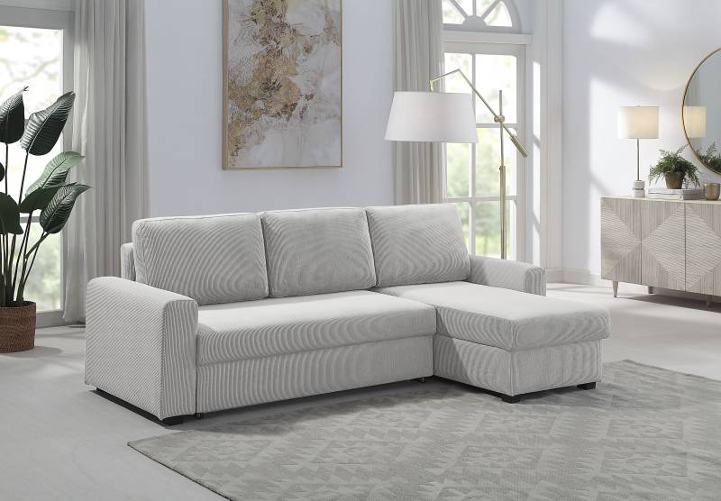 ATLANTIC home collection Ecksofa »Dublin L-Form«, Bettfunktion und Bettkasten, Recamiere links oder rechts montierbar von ATLANTIC home collection