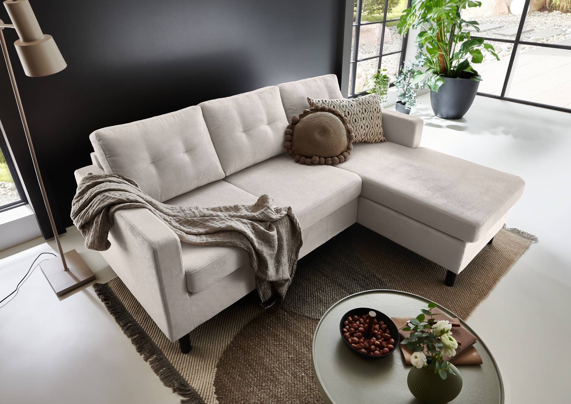 ATLANTIC home collection Ecksofa »Tea L-Form«, Ecksofa, frei im Raum stellbar und Recamiere beidseitig montierbar von ATLANTIC home collection