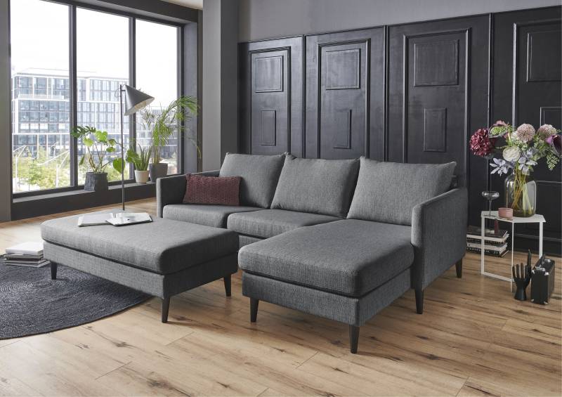 ATLANTIC home collection Ecksofa »Rekvik L-Form«, mit Wellenunterfederung, Ottomane beidseitig montierbar von ATLANTIC home collection