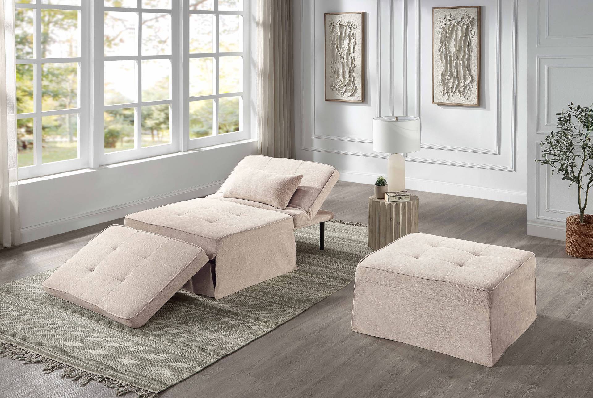 ATLANTIC home collection Schlafsofa Finn, wandelbar zum Loungesessel, Relaxliege und Gästebett, inkl. Kissen von ATLANTIC home collection