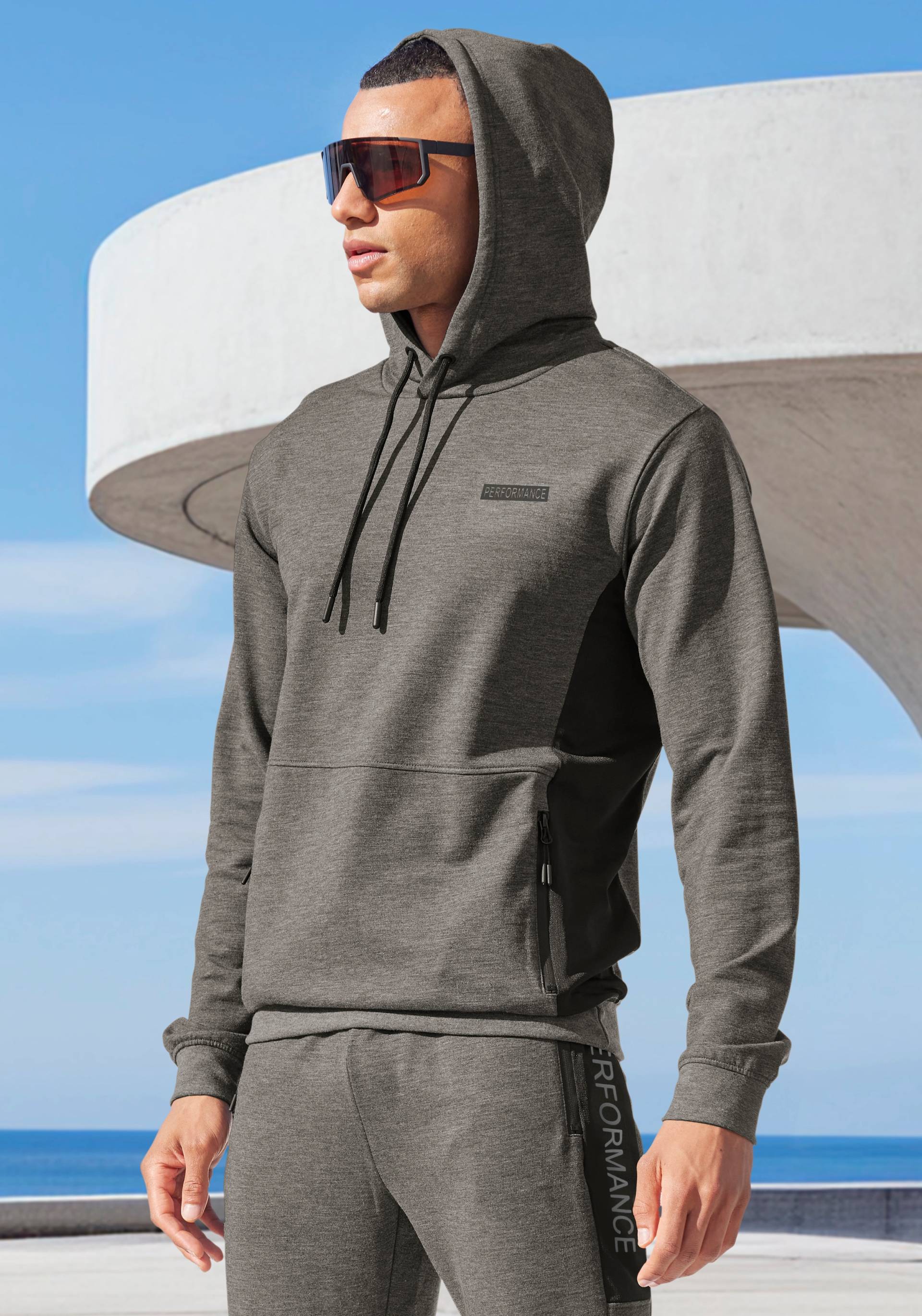 AUTHENTIC LE JOGGER Kapuzenpullover, melierte Optik, mit Reissverschlusstasche AUTHENTIC LE JOGGER Kapuzenpullover, melierte Optik, mit Reissverschlusstasche von AUTHENTIC LE JOGGER