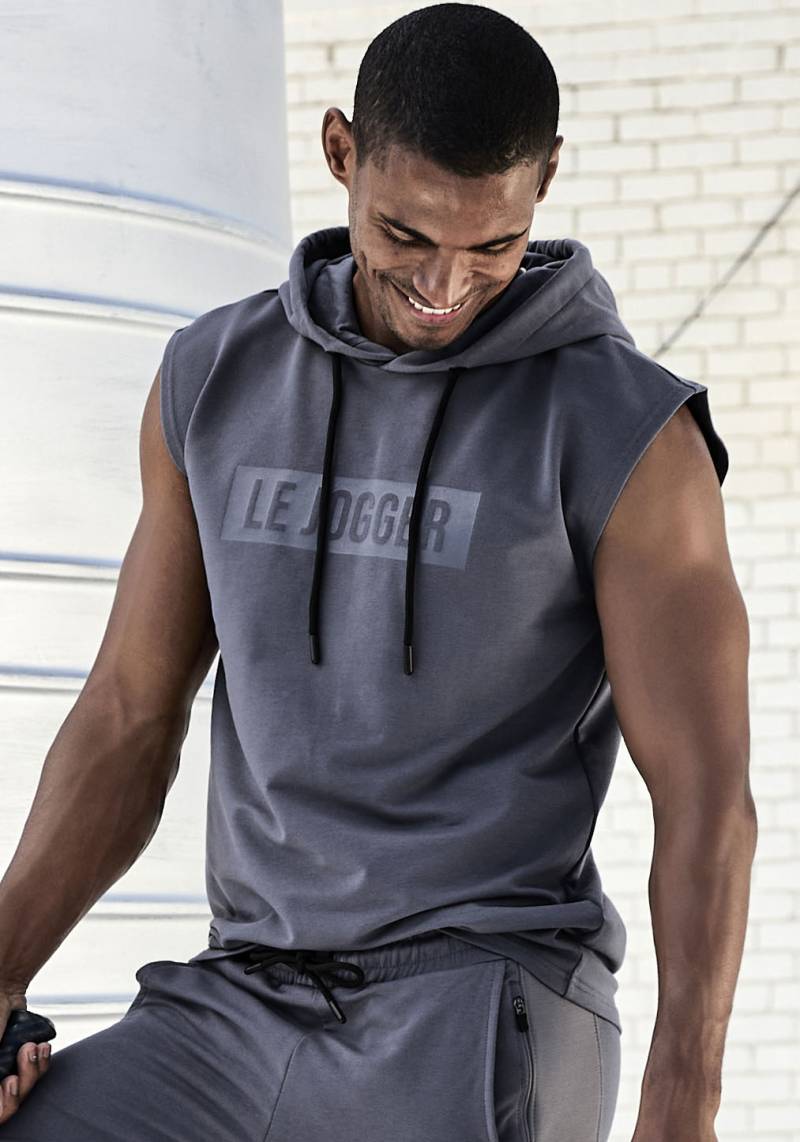 le jogger® Kapuzenpullover, mit Druck und Kordelzug von le jogger®