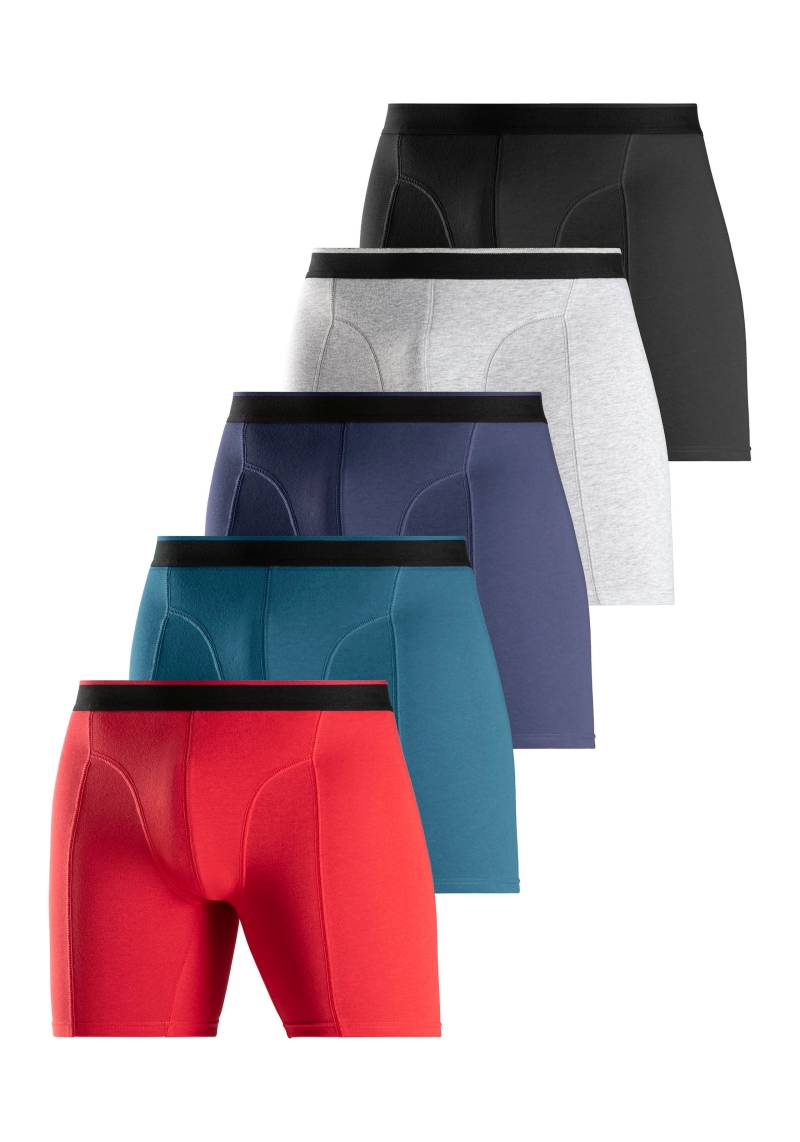 AUTHENTIC LE JOGGER Langer Boxer, (Packung, 5 St.), mit zweifarbigem Webbund und längerem Bein von AUTHENTIC LE JOGGER