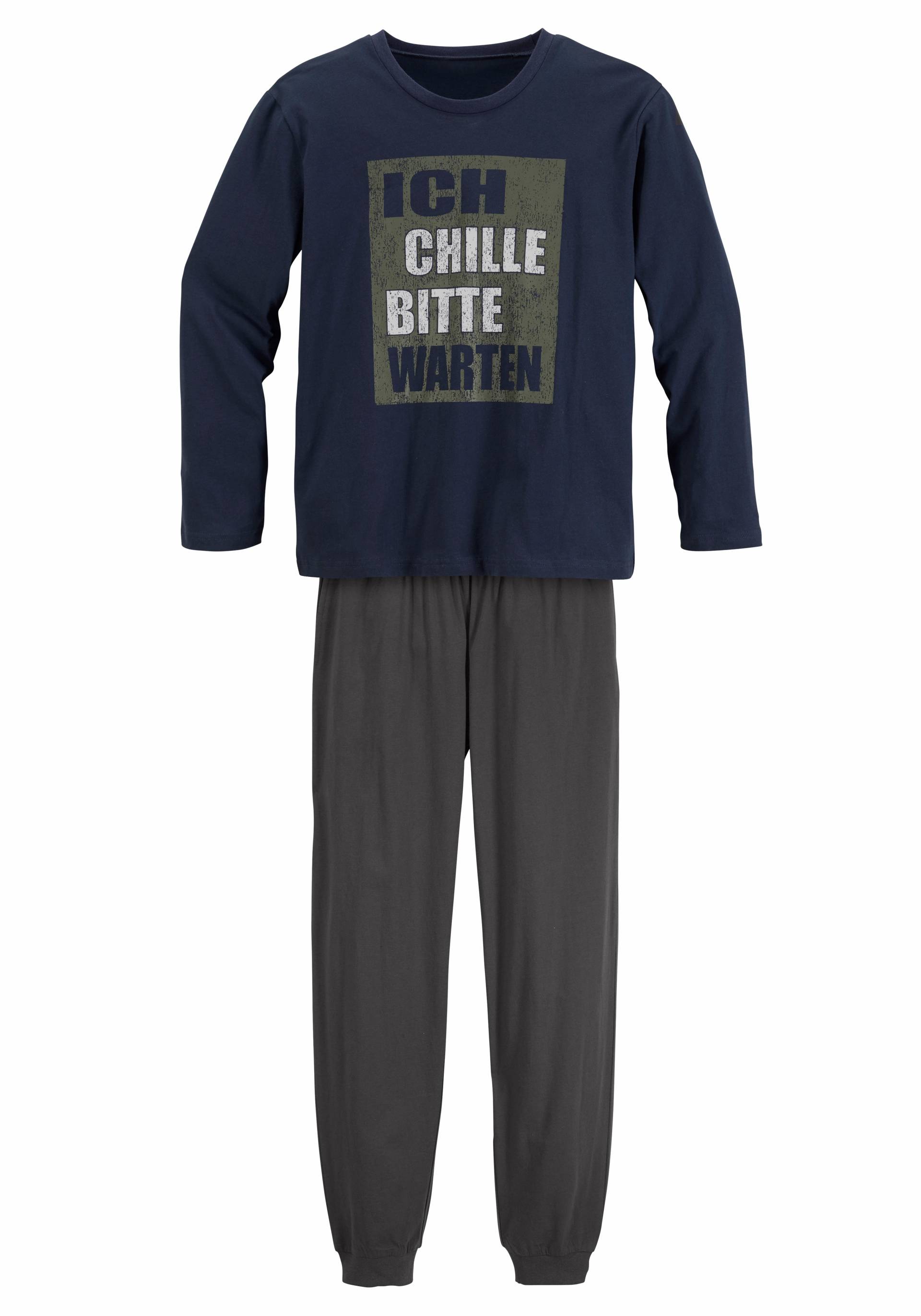 AUTHENTIC LE JOGGER Pyjama, (2 tlg., 1 Stück), "Ich chille bitte warten" von AUTHENTIC LE JOGGER