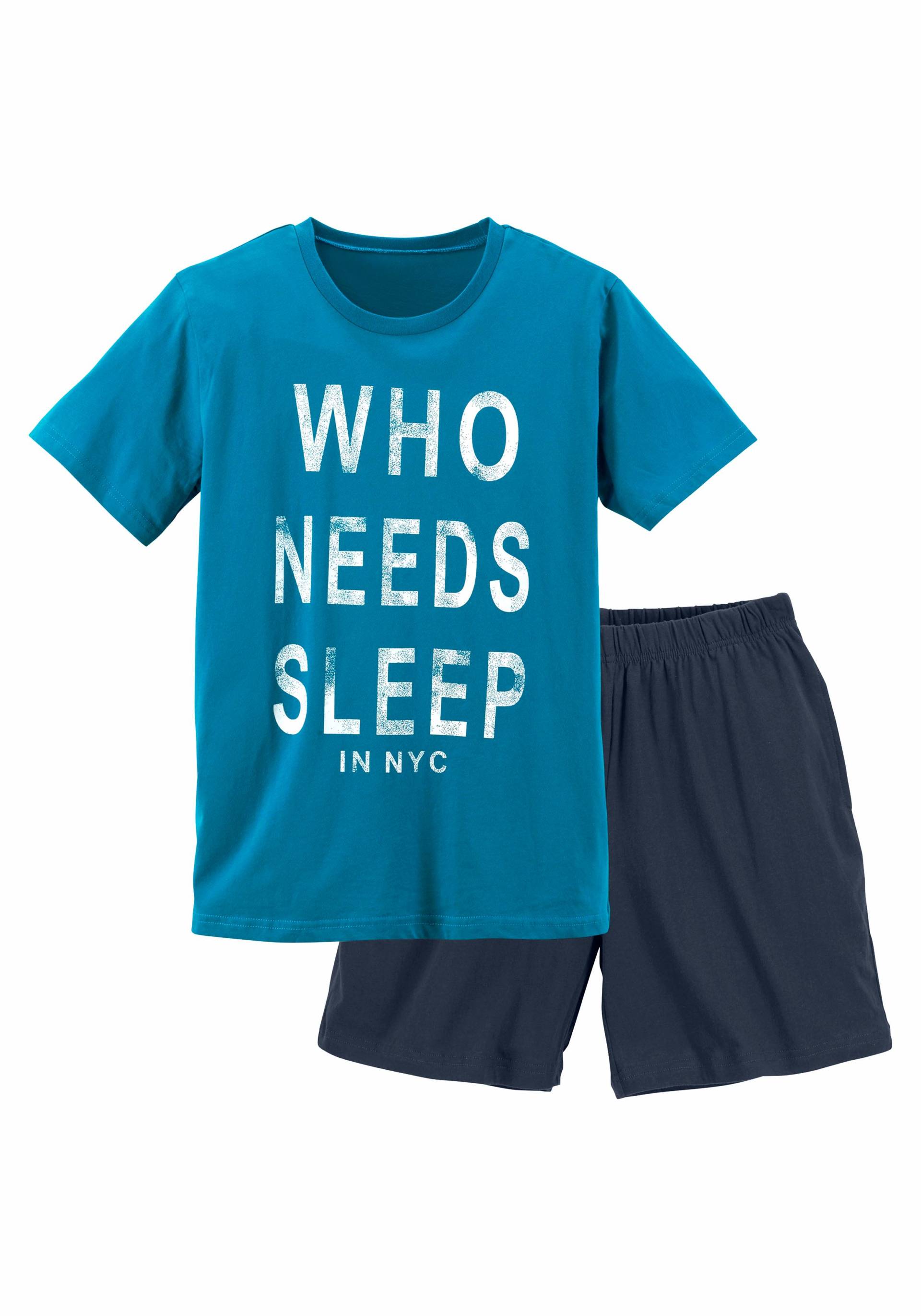 AUTHENTIC LE JOGGER Pyjama, (2 tlg., 1 Stück), Schlafanzug mit Spruch "Who needs sleep" von AUTHENTIC LE JOGGER