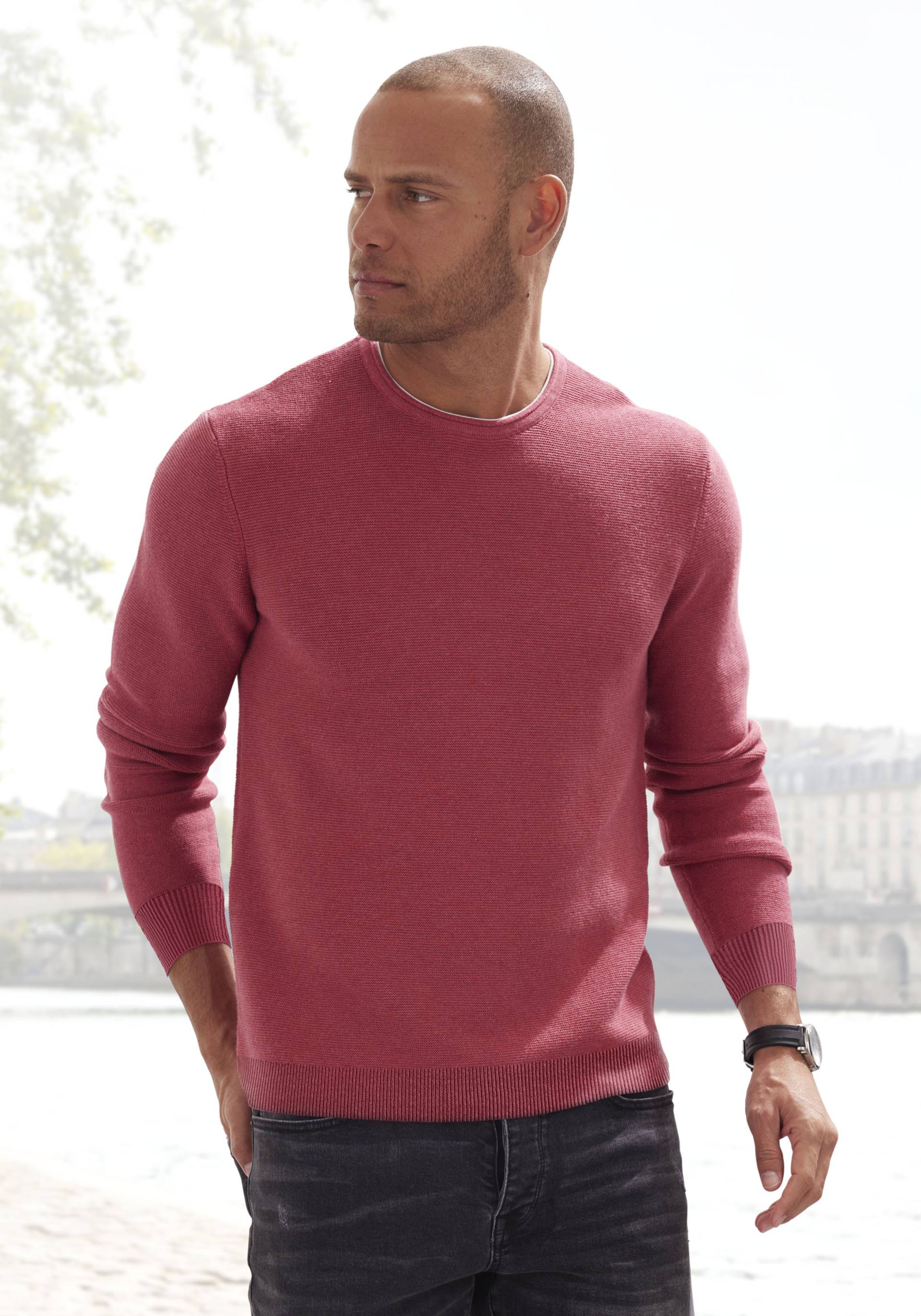 AUTHENTIC LE JOGGER Strickpullover, mit Double-Layer Optik, Rundhalspullover aus reiner Baumwolle von AUTHENTIC LE JOGGER