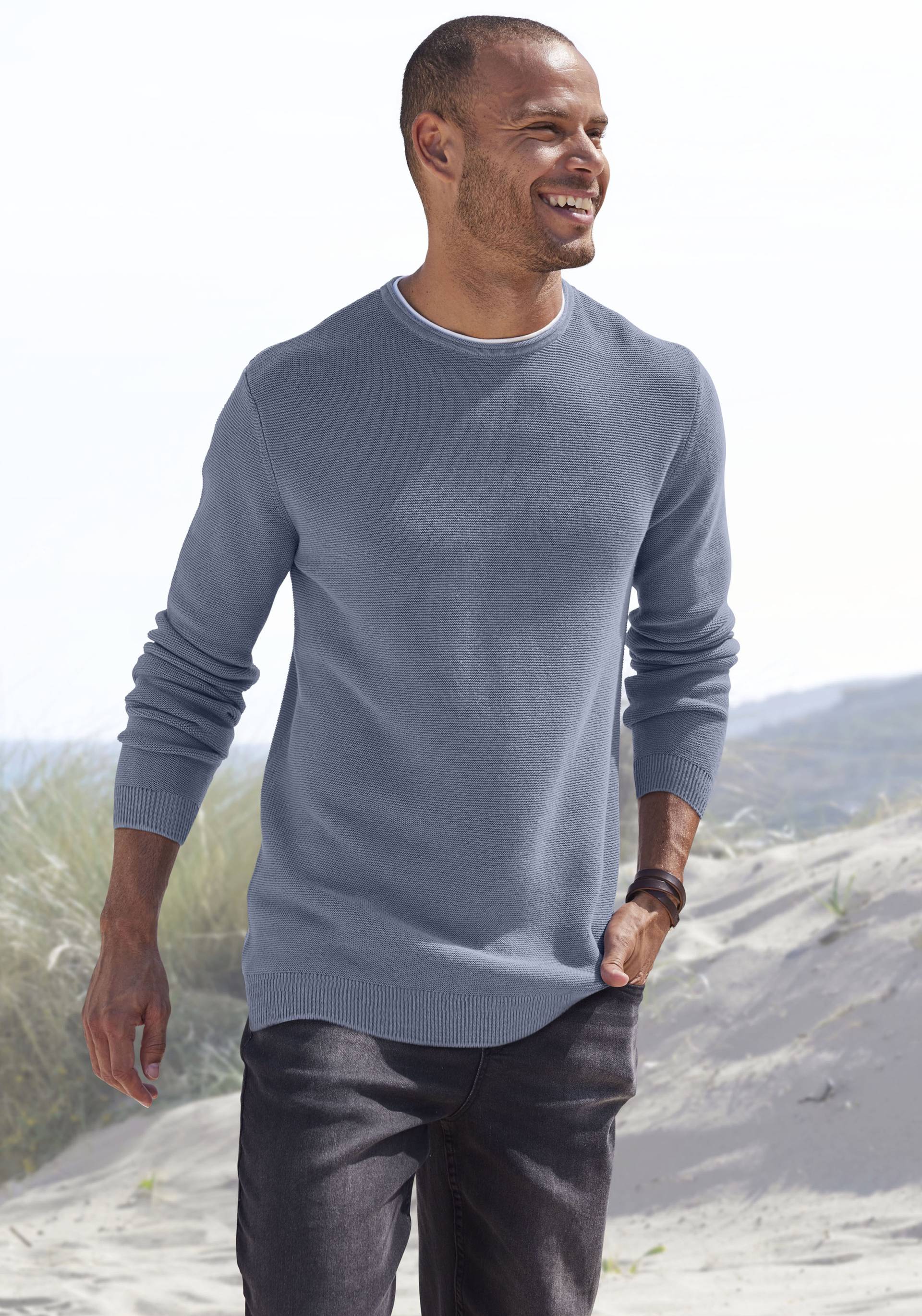 AUTHENTIC LE JOGGER Strickpullover, mit Double-Layer Optik, Rundhalspullover aus reiner Baumwolle von AUTHENTIC LE JOGGER