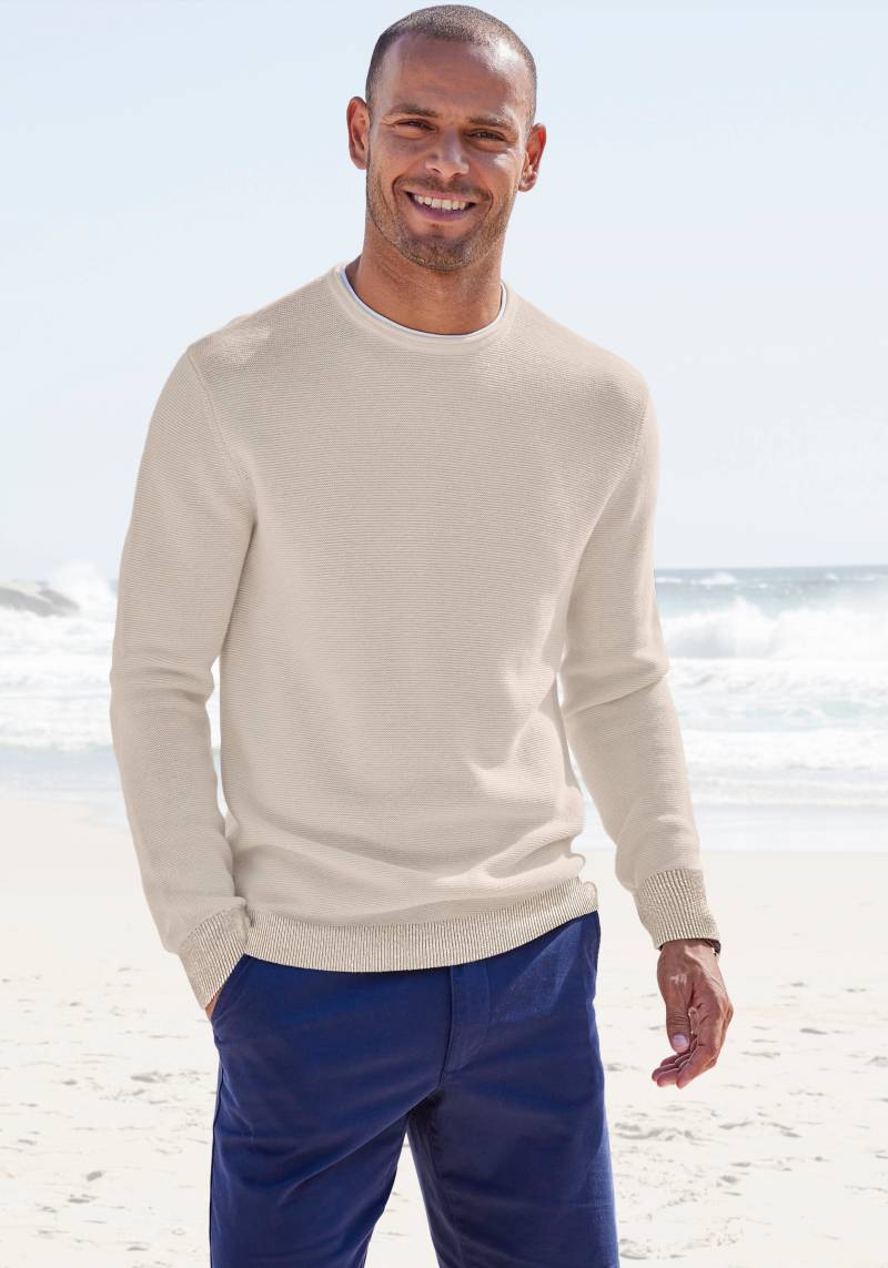 AUTHENTIC LE JOGGER Strickpullover, mit Double-Layer Optik, Rundhalspullover aus reiner Baumwolle von AUTHENTIC LE JOGGER