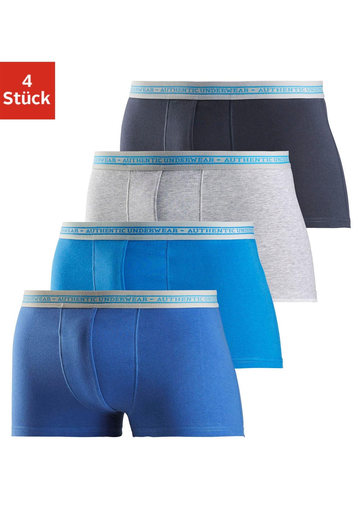 AUTHENTIC UNDERWEAR Boxer »Boxershorts für Herren«, (Packung, 4 St.), schwarzer Webbund mit Logoschriftzug von AUTHENTIC UNDERWEAR