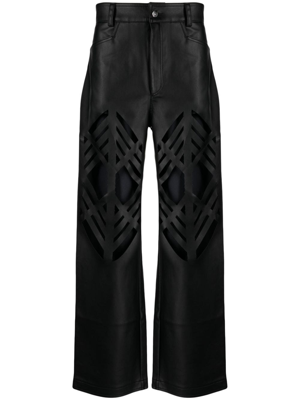 AV Vattev laser-cut straight-leg trousers - Black von AV Vattev