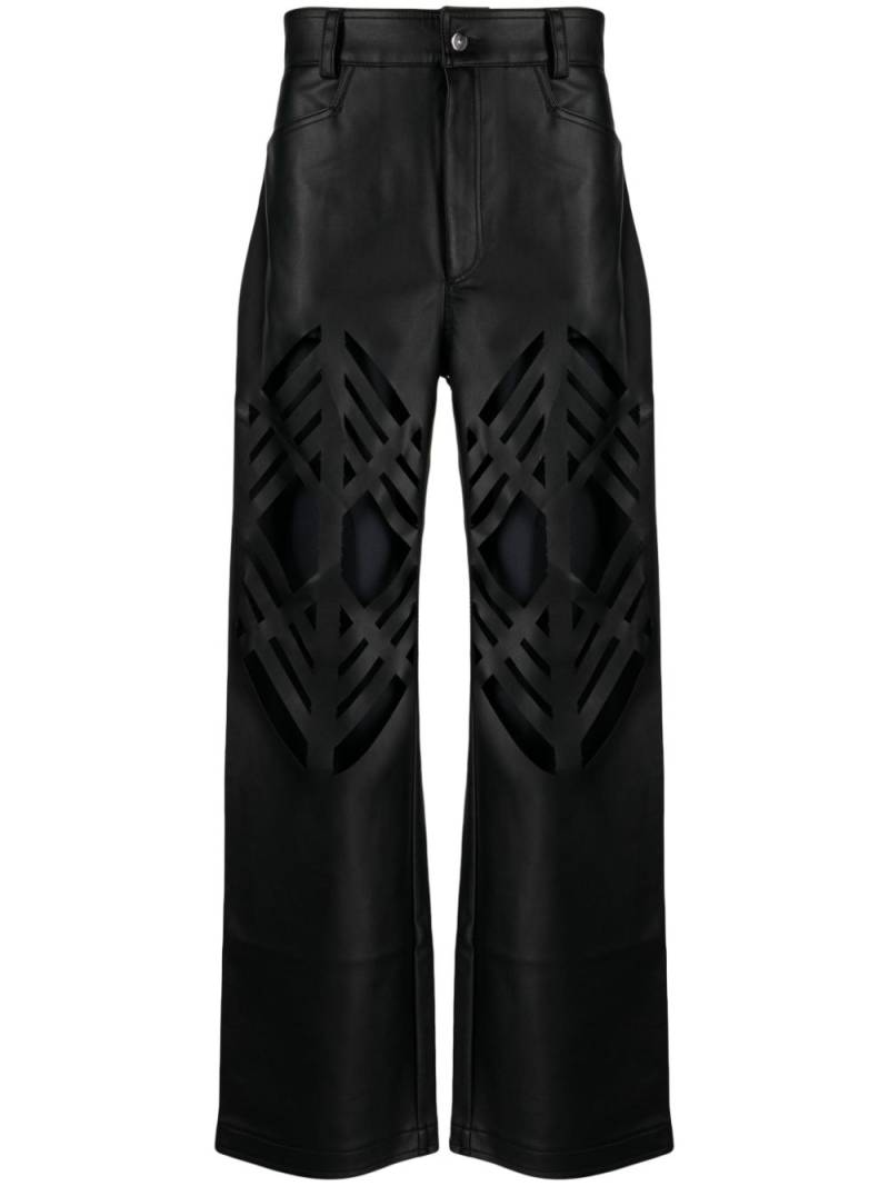 AV Vattev laser-cut straight-leg trousers - Black von AV Vattev