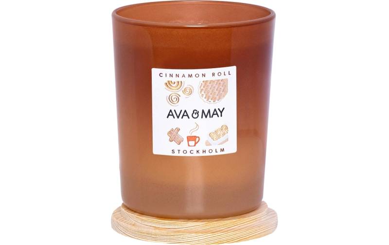 AVA & MAY Duftkerze »Cinnamon roll 180 g«, Holzart: Buche (Schweden) von AVA & MAY