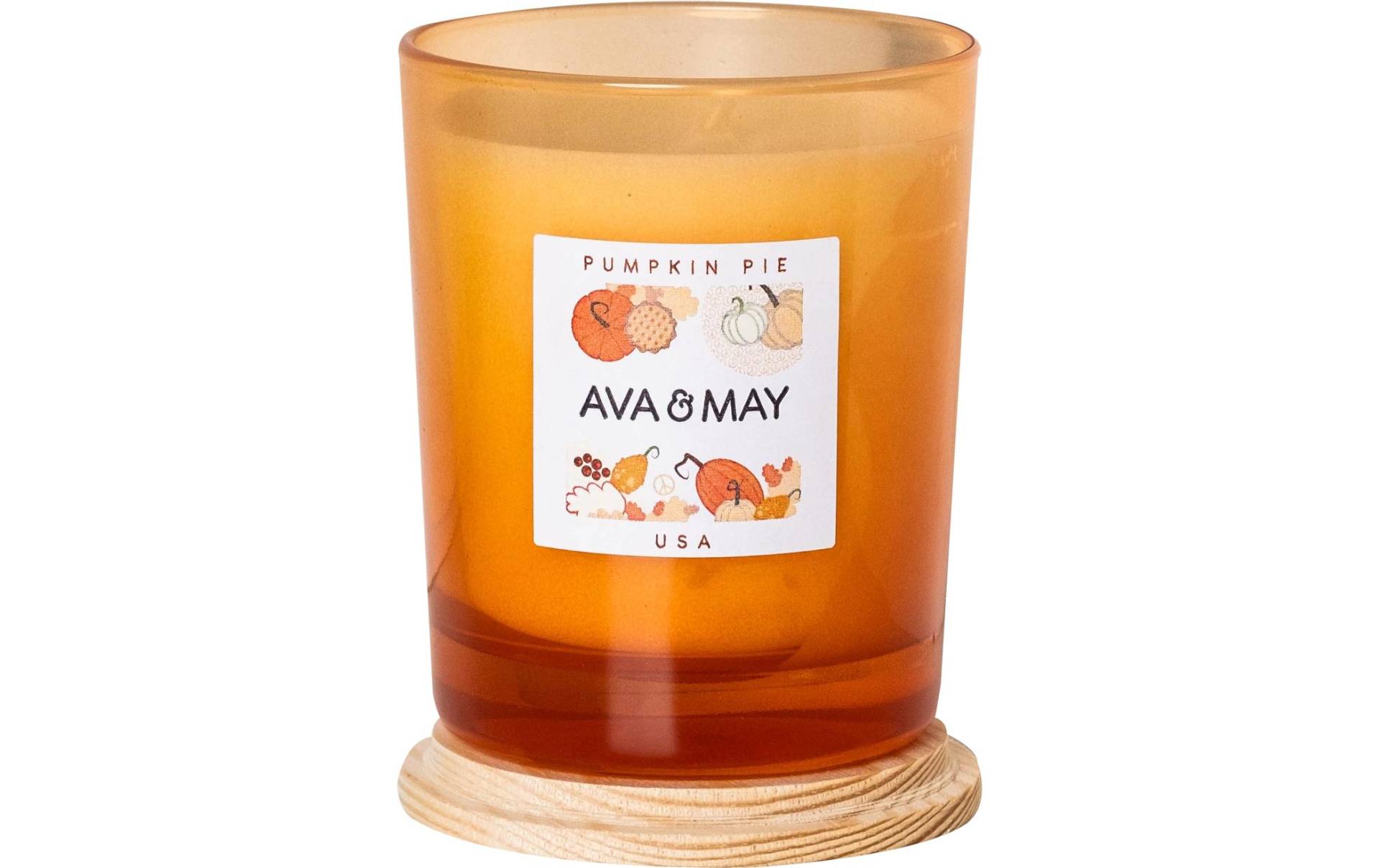 AVA & MAY Duftkerze »Pumpkin pie 180 g«, Holzart: Buche (Schweden) von AVA & MAY