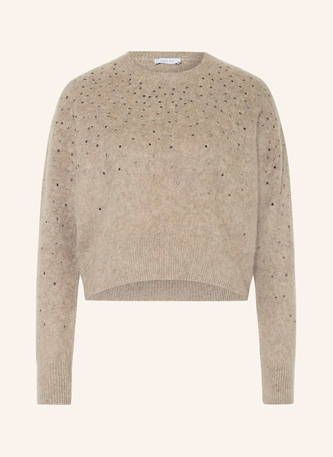 Avant Toi Cashmere-Pullover Mit Schmucksteinen beige von AVANT TOI