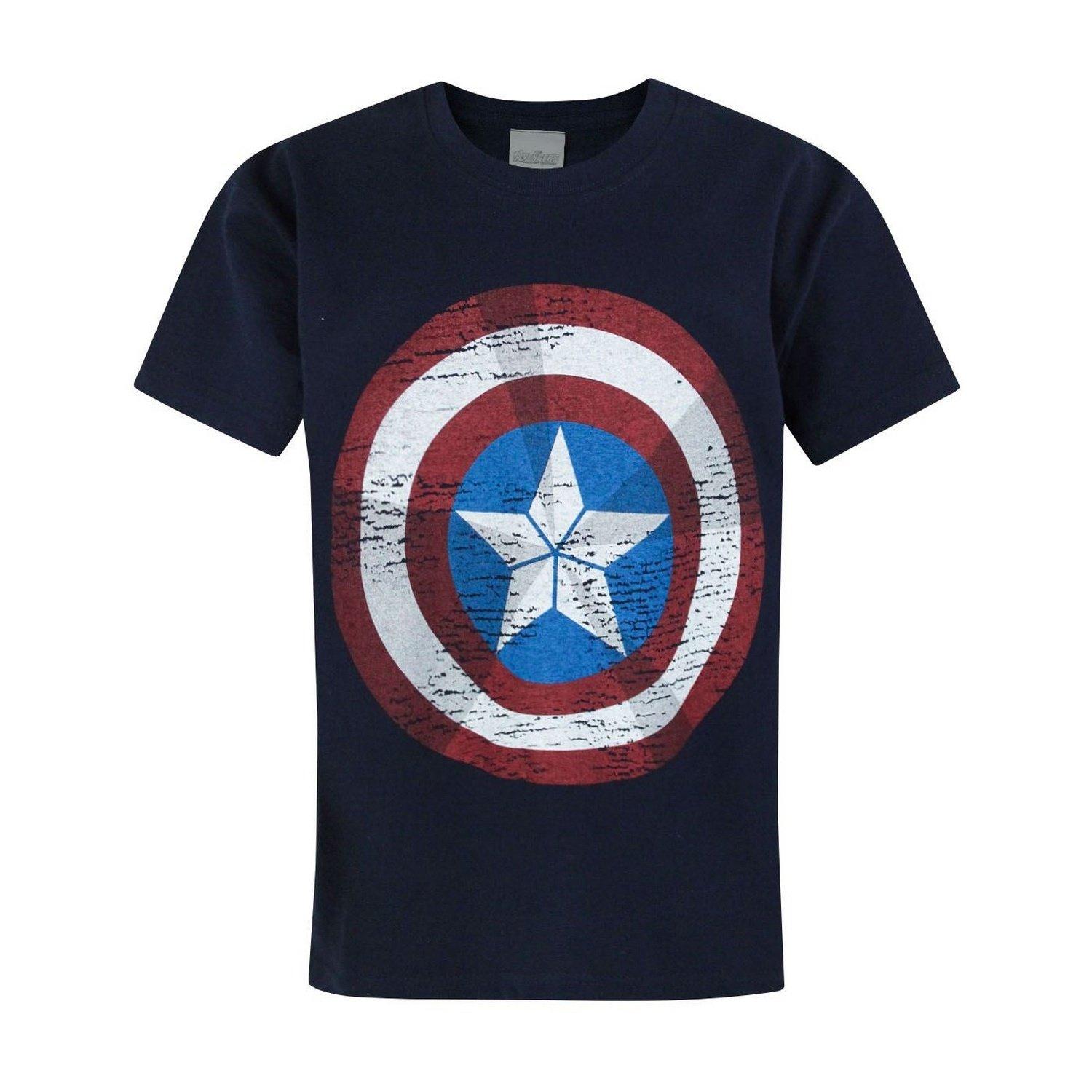 AVENGERS - Age Of Ultron Captain America Schild TShirt, 128, Marine von AVENGERS