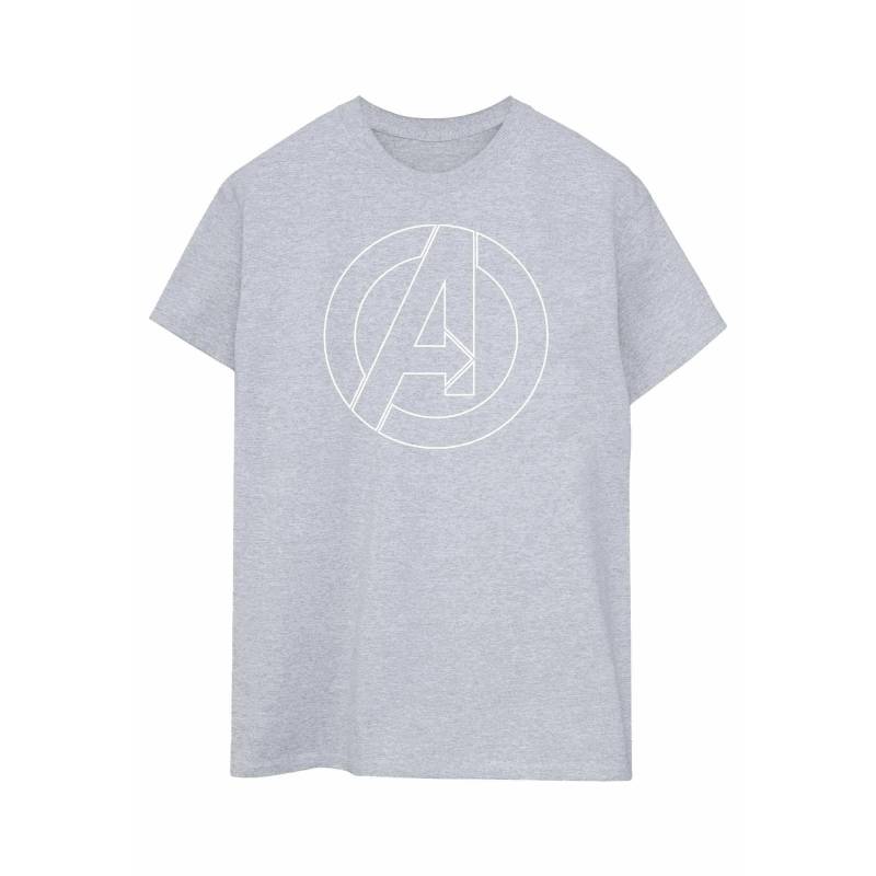 Tshirt Logo Damen Grau 3XL von AVENGERS