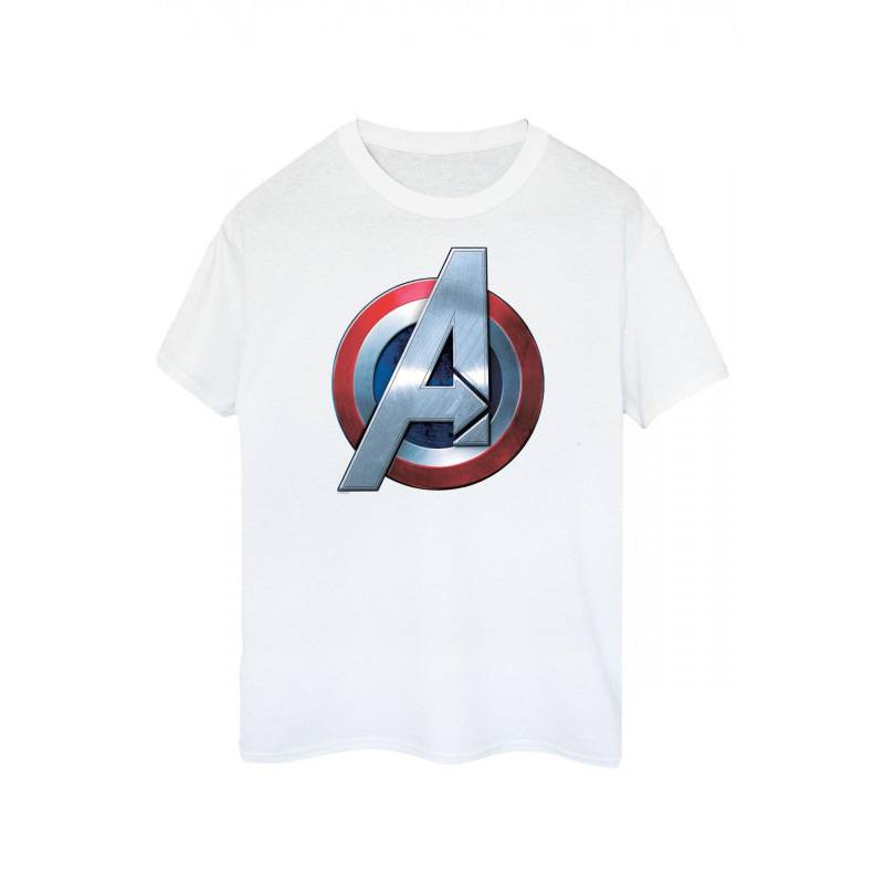 Tshirt Logo Damen Weiss L von AVENGERS