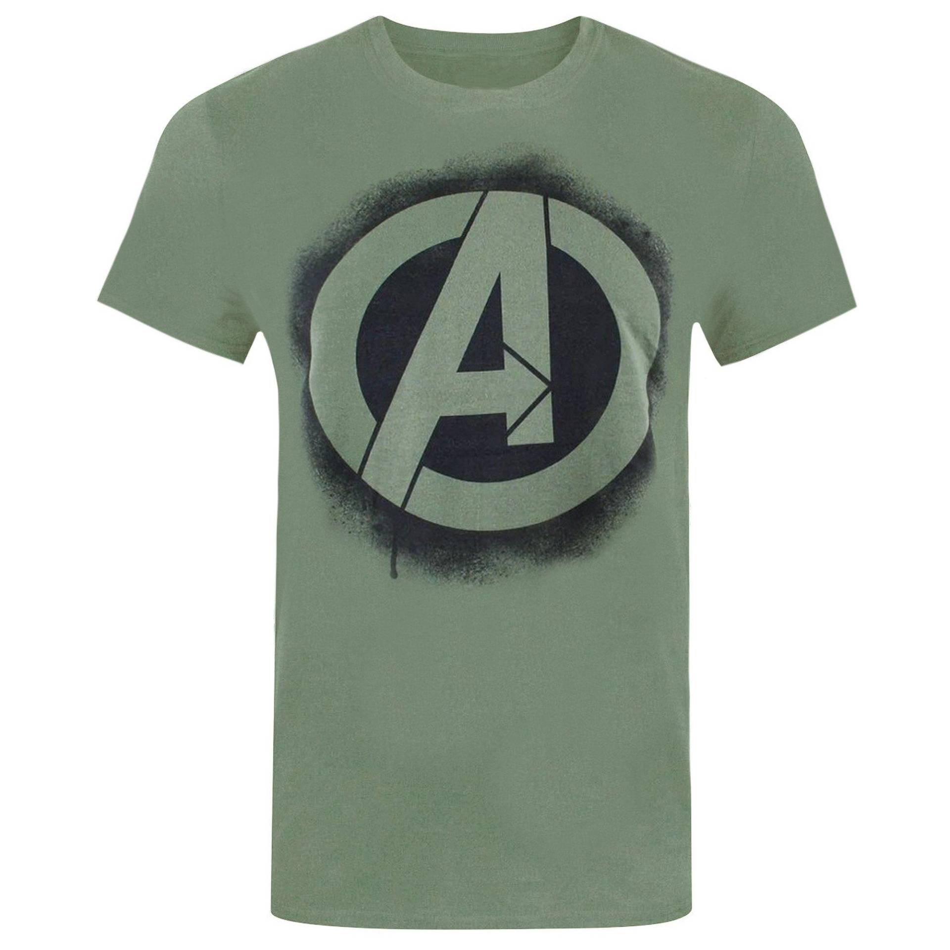 Tshirt Logo Herren Militärgrün S von AVENGERS