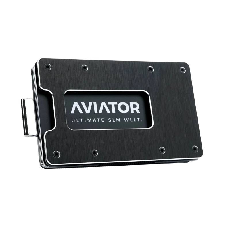 Aviator Smart Wallet Slide, Brushed black AirTag Clip von AVIATOR