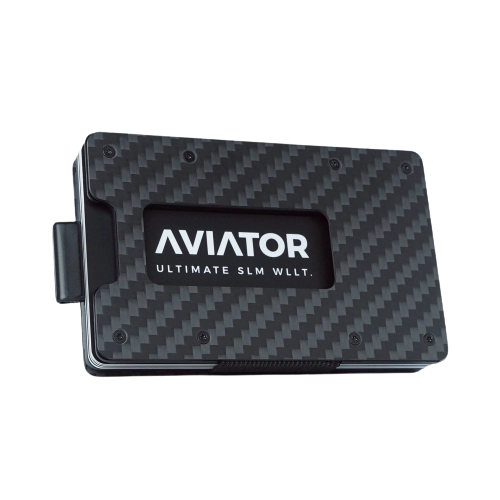 Aviator Smart Wallet Slide, Carbon Fiber mit AirTag Clip von AVIATOR