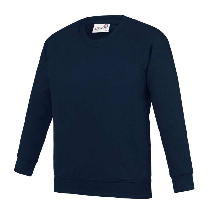 Academy Pullover Mit Rundhalsausschnitt (2er Pack) Jungen Marine 116 von AWDis