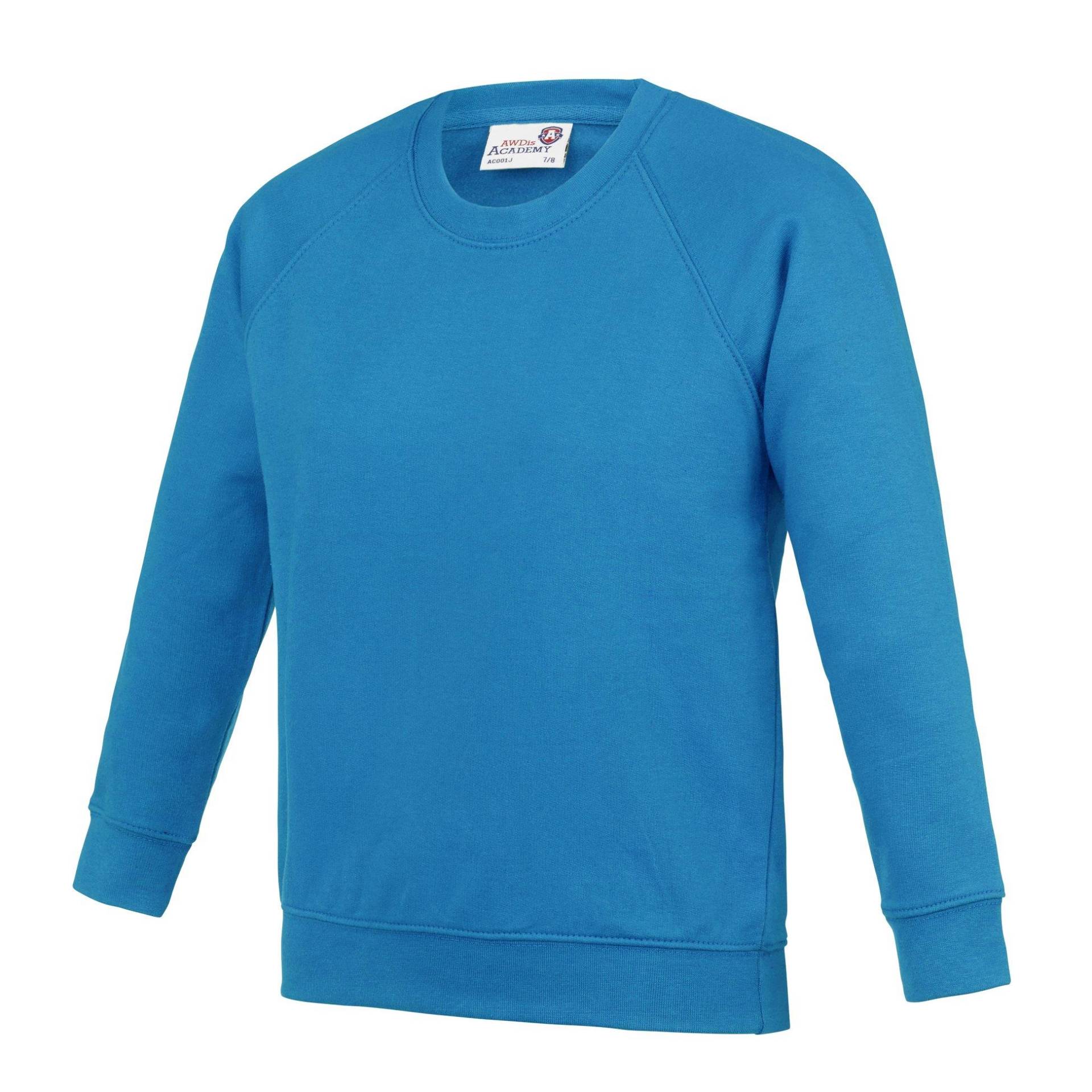 Academy Raglan Pullover Jungen Blau 140 von AWDis