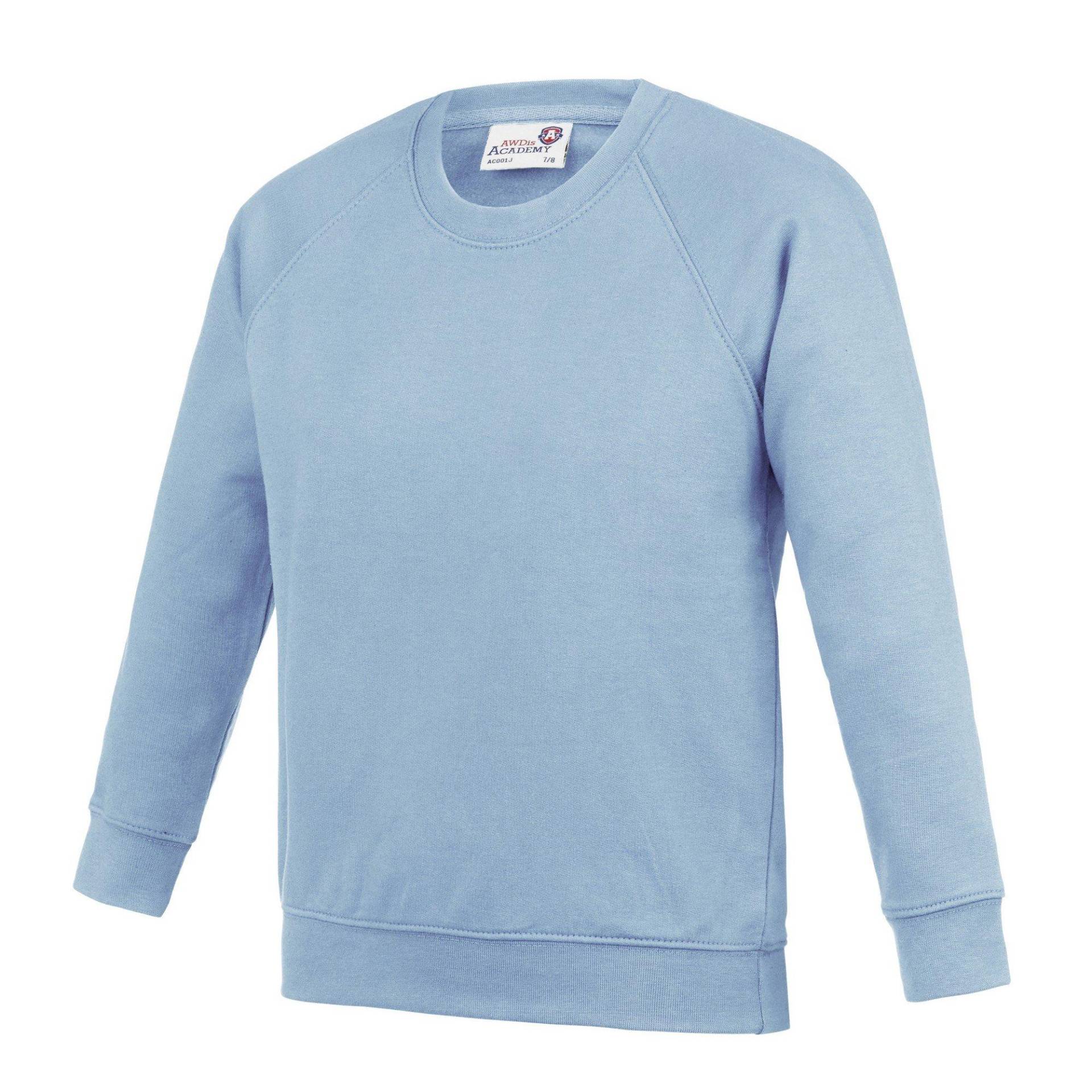 Academy Raglan Pullover Jungen Himmelblau 152 von AWDis