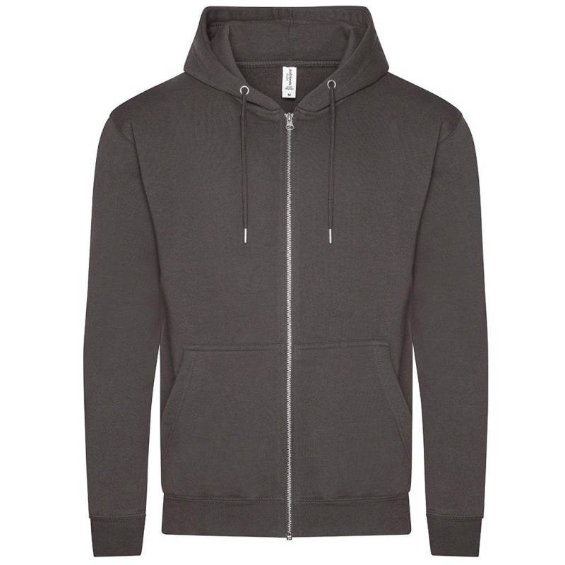 Biokapuzenpullover Mit Reißverschluss Herren Charcoal Black XXL von AWDis