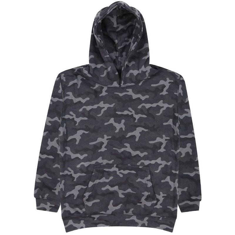 Camo Kapuzenpullover Jungen Schwarz 128 von AWDis