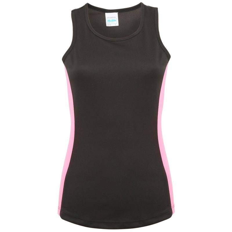 Just Cool Girlie Contrast Top Tanktop Oberteil Damen Schwarz L von AWDis