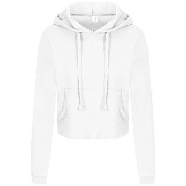 Just Hoods Girlie Cropkapuzenpullover Damen Weiss L von AWDis