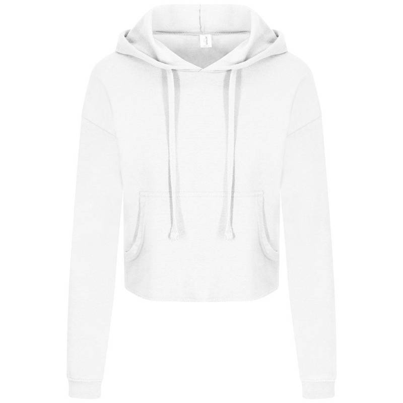 Just Hoods Girlie Cropkapuzenpullover Damen Weiss S von AWDis