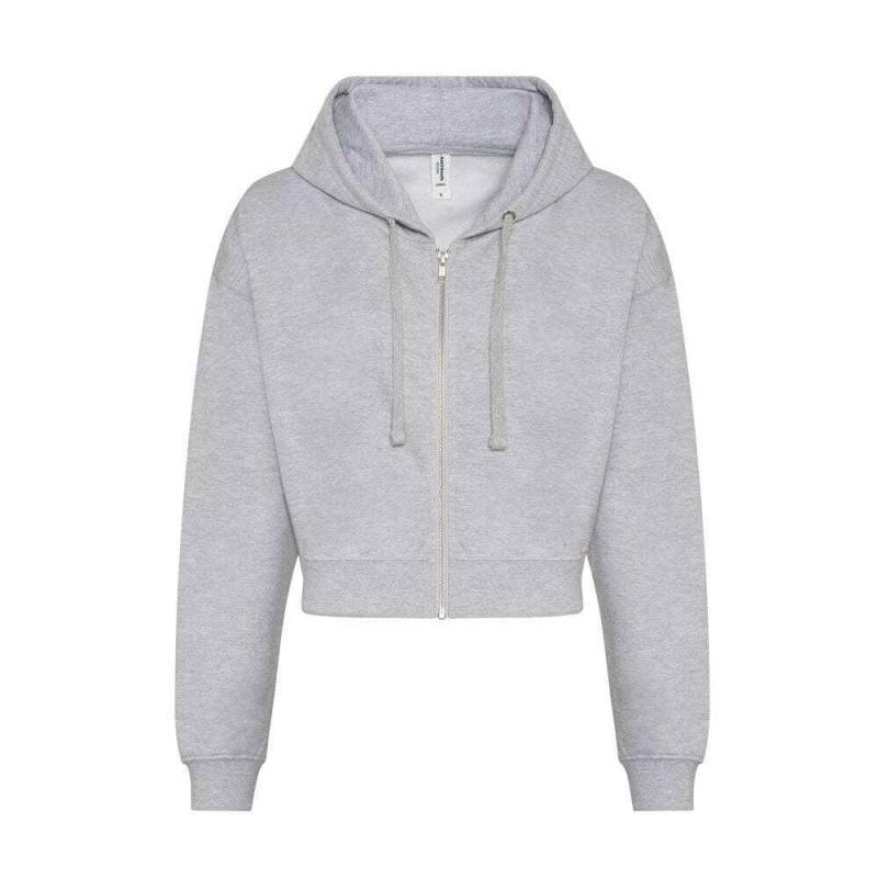 AWDis - Hoodie mit durchgehendem Reißverschluss kurz geschnitten, für Damen, Grau, Größe L von AWDis