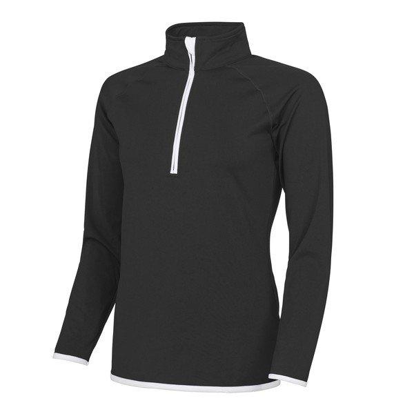 Kühlen Sie Einfach Half Zip Sweatshirt Damen Schwarz L von AWDis