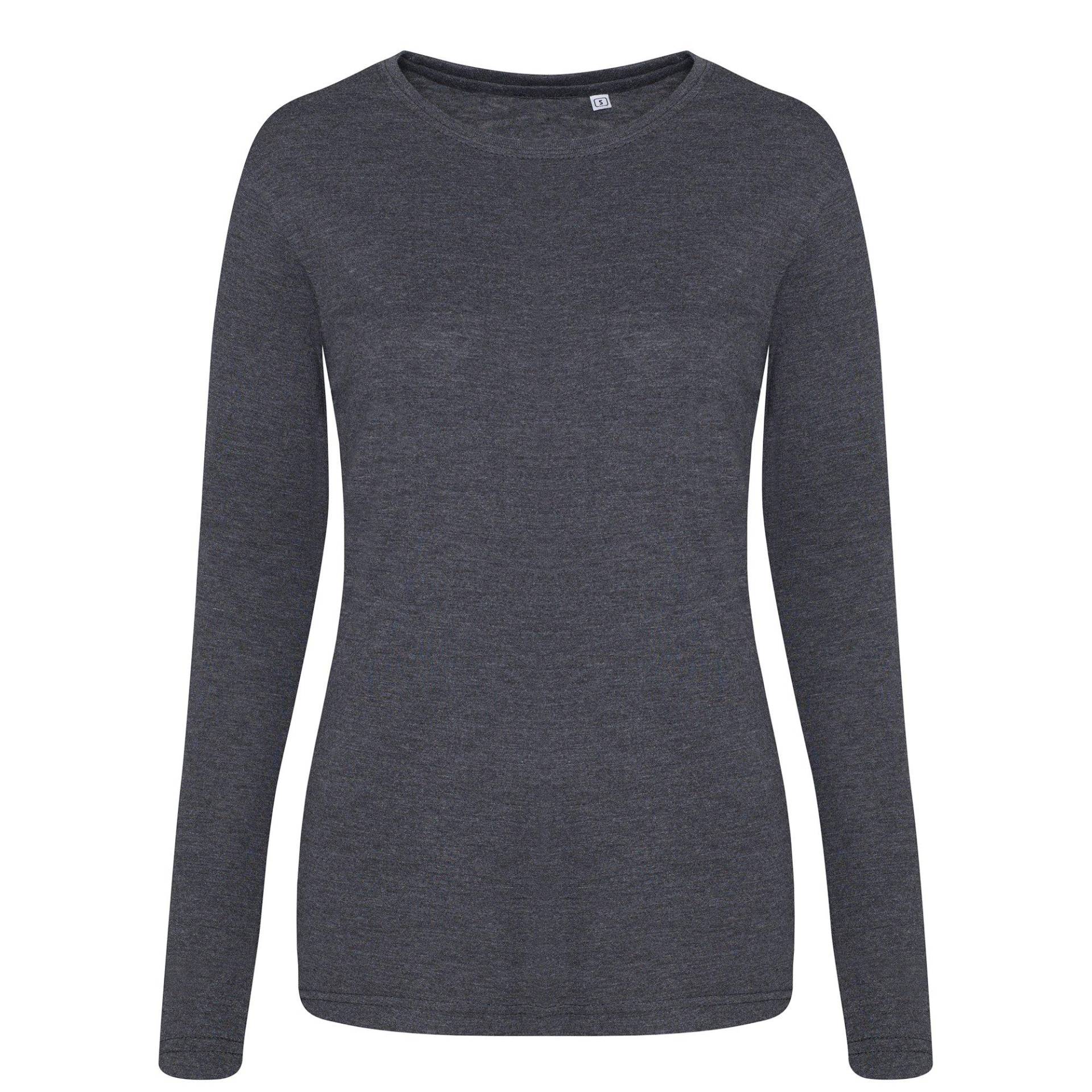 T-shirt, Langärmlig Damen Charcoal Black M von AWDis