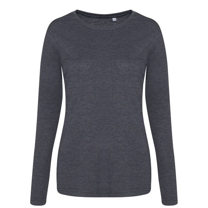 T-shirt, Langärmlig Damen Charcoal Black M von AWDis