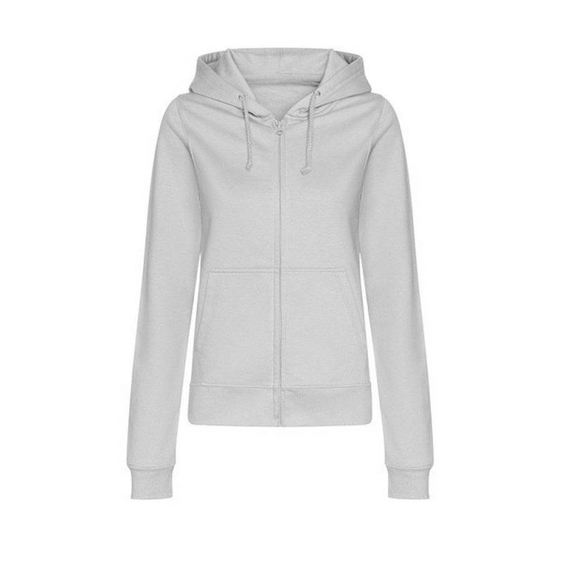 College Hoodie Mit Durchgehendem Reißverschluss Damen Grau S von AWDis