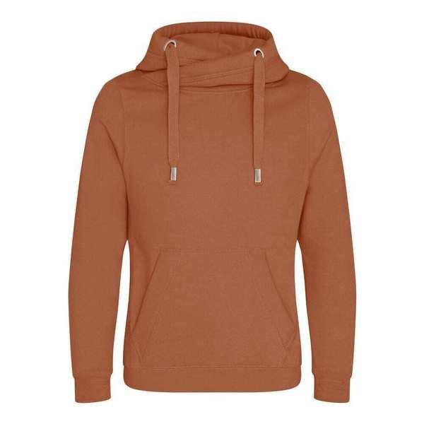 Cross Neck Kapuzenpullover Herren Dunkelorange S von AWDis