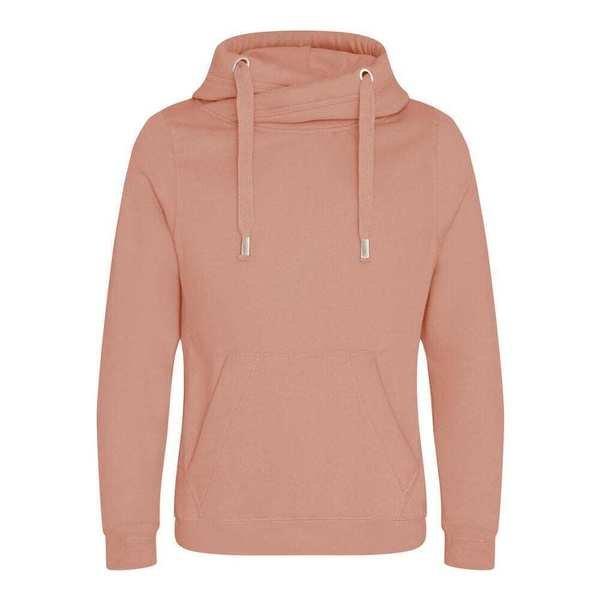 Cross Neck Kapuzenpullover Herren Pink L von AWDis