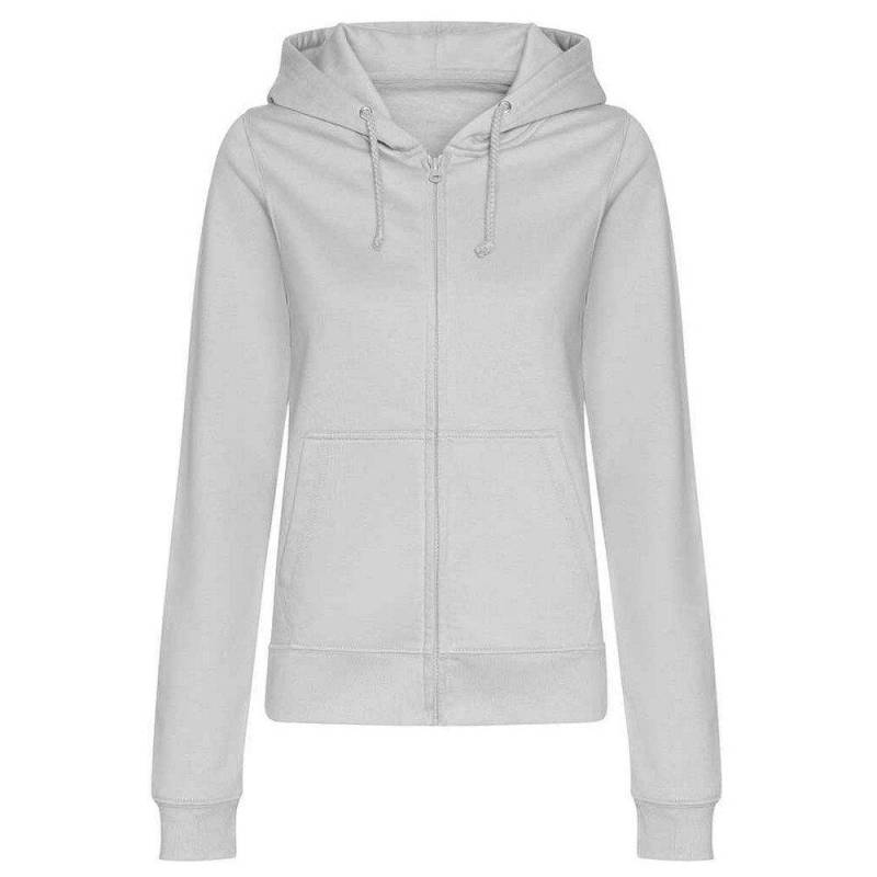 Hoodie Mit Durchgehendem Reißverschluss Damen Grau S von AWDis