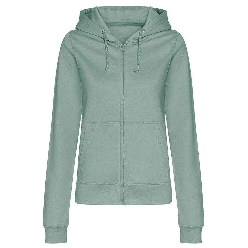 Hoodie Mit Durchgehendem Reißverschluss Damen Grün XXL von AWDis