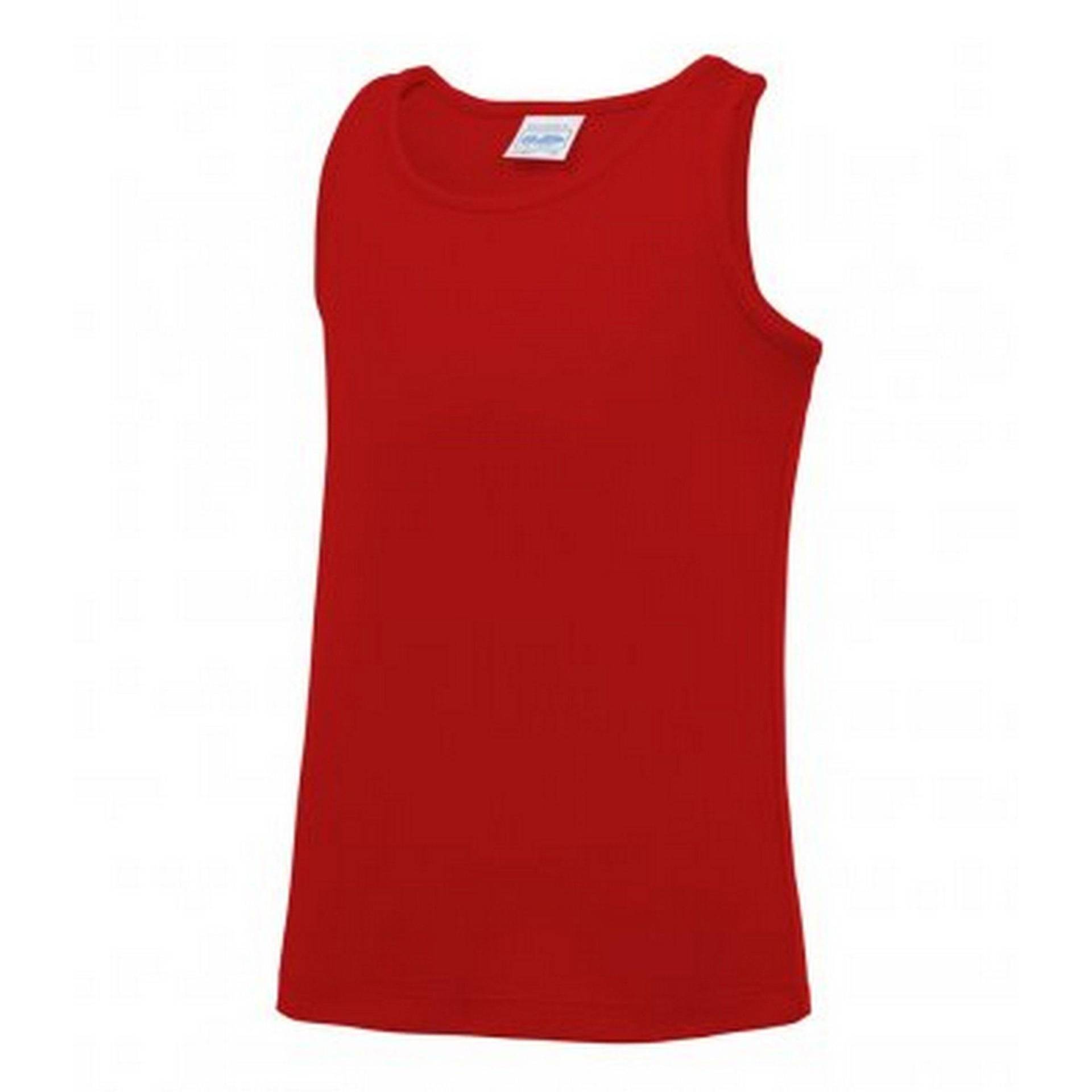 Just Cool Tank Top Jungen Rot Bunt 12-13A von AWDis