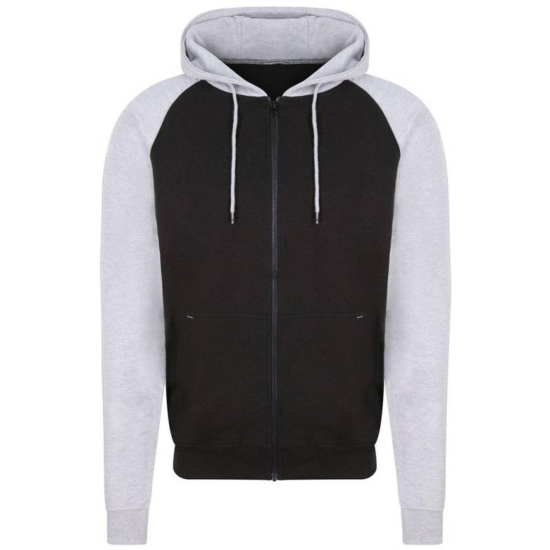 Just Hoods Baseball Zoodie Herren Schwarz L von AWDis